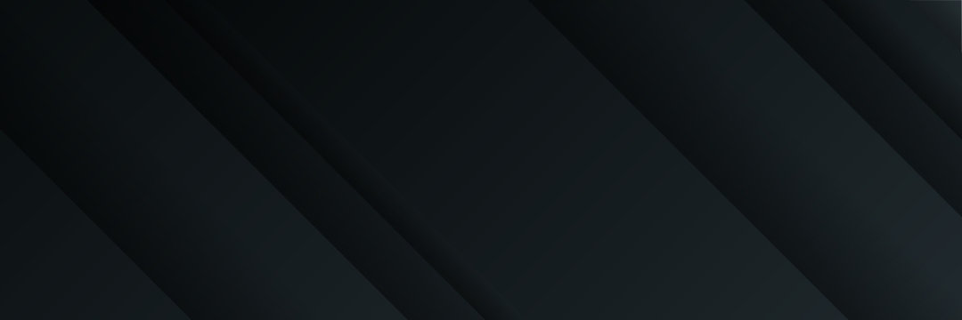 Dark black neutral grey background for wide banner with light layered stripe