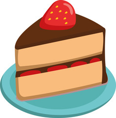 Vector illustration of a piece of cake
