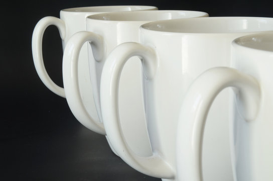 White Mug, Plain White Mug On Dark Background, Coffee Mug, White Coffee Mugs