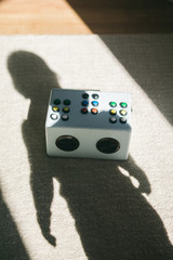 The children music speaker retro style