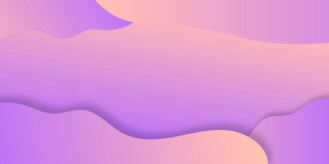 Wavy purple pink yellow geometric background. Fluid gradient shapes composition. Futuristic design posters. Abstract banner with waves. Landing page concept. Trendy vector. 