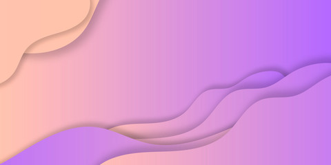 Wavy purple pink yellow geometric background. Fluid gradient shapes composition. Futuristic design posters. Abstract banner with waves. Landing page concept. Trendy vector. 