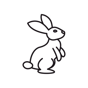 Cute rabbit line style icon vector design