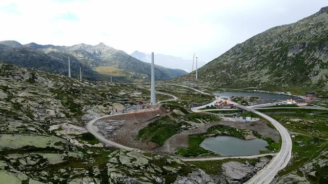 Building Wind Energy stations on Gotthard Pass in Switzerland - travel photography
