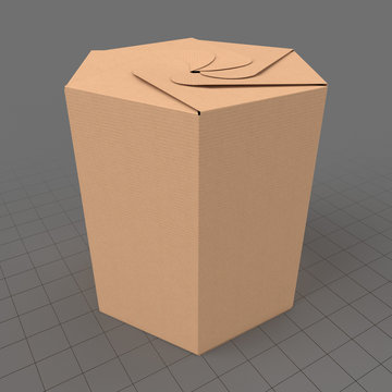 Hexagonal retail cardboard box