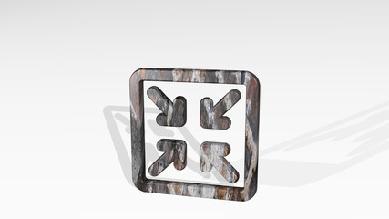 APP WINDOW MINIMIZE_ 3D icon standing on the floor, 3D illustration for design and background