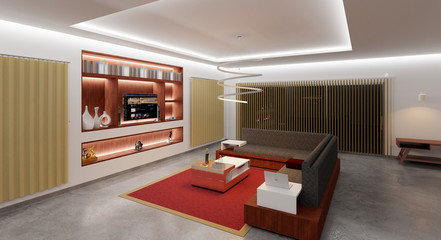 Diseño arquitectónico interior / 3d rendering .