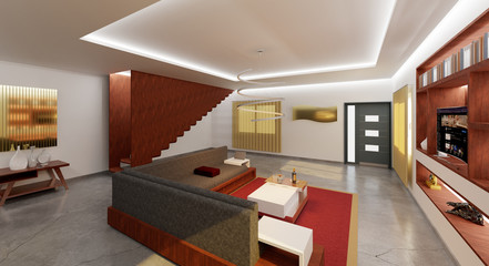 Diseño arquitectónico interior. / 3d rendering / Joel Valdez