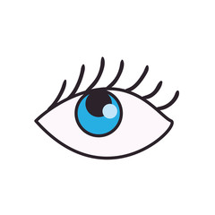 female eye line and fill style icon vector design