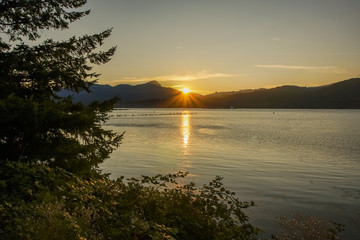 Oregon sunset over Columbia River