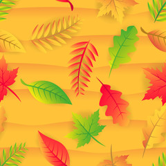 Seamless pattern with autumn leaves concept. Seamless pattern vector background template.