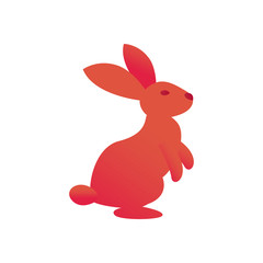 Cute rabbit gradient style icon vector design