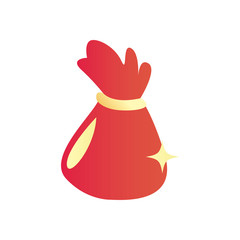 chinese money bag gradient style icon vector design