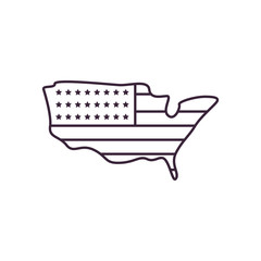 usa map with flag line style icon vector design