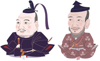 Obraz premium 日本の武将 徳川家康 毛利元就