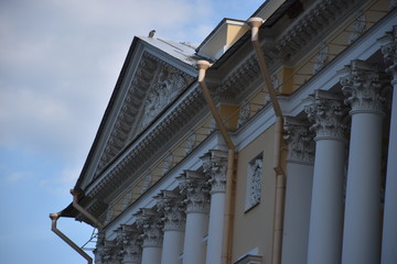 facade of a building with columns