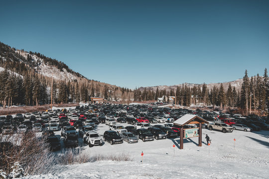 Full Ski Resort Parking Lot