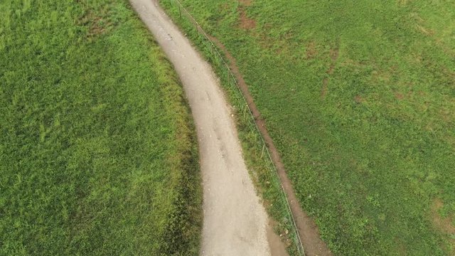 Asturias. Beautiful landscape in the coastal area of Gulpiyuri beach. Spain. Aerial Drone Footage