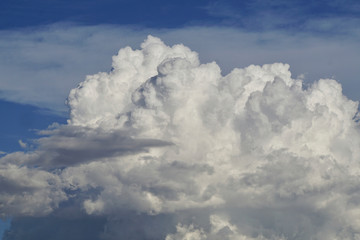 Fluffy white cumulus clouds