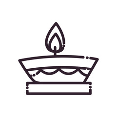 diwali candle line style icon vector design