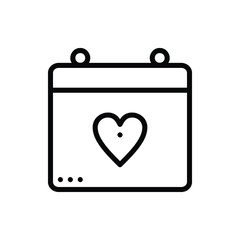 Anniversary Calendar Icon Logo Vector Isolated. Love and Wedding Icon Set. Editable Stroke and Pixel Perfect.