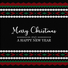 Christmas wool knitted design background holidays greeting card vector