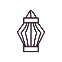 striped lantern line style icon vector design