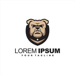dog head shield logo design