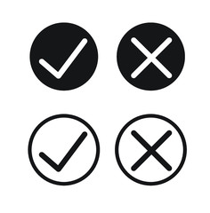 Check Mark Icon Button Symbol Set for Website