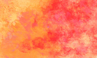 abstract background : orange red grunge style with leaves