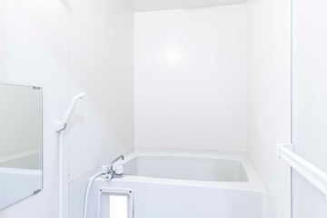The bathrooms in modern condominiums have both bathtub and shower