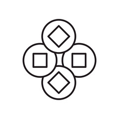 chinese geometric circles line style icon vector design