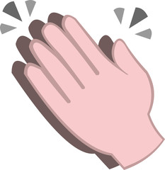 Vector illustration of clapping hands emoticon

