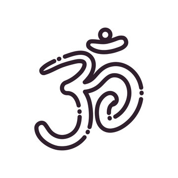 recommend clip art: Hinduism om line style icon vector design