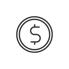 money coin icon with line style vector illustration