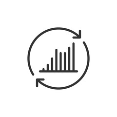 return of investment Icon symbol. currency exchange, financial investment service, cash back refund, send and receive mobile payment concept. line icon vector illustration