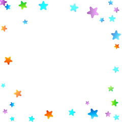 Rainbow Festive Confetti. Carnival Star Falling.