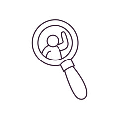 avatar in lupe line style icon vector design