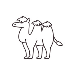 Cute camel line style icon vector design