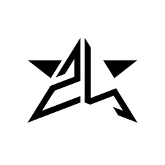Initial Star Monogram Logo ZN