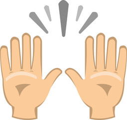 Vector illustration of hands emoticon