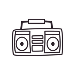 retro tape recorder line style icon vector design