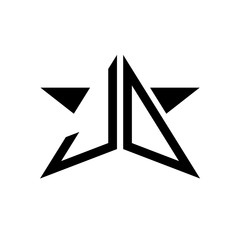 Initial Star Monogram Logo JO