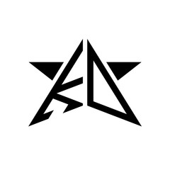 Initial Star Monogram Logo KO