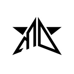 Initial Star Monogram Logo MO