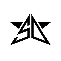 Obraz premium Initial Star Monogram Logo SO
