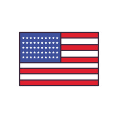 usa flag line and fill style icon vector design