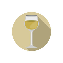 Flat design glass of white vine