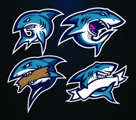 Fototapeta premium shark illustration mascot logo template