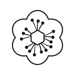 chinese flower line style icon vector design